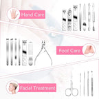Teamkio 18pcs Manicure Set Pedicure Nail Clippers Set Travel Hygiene Kit - Image 2