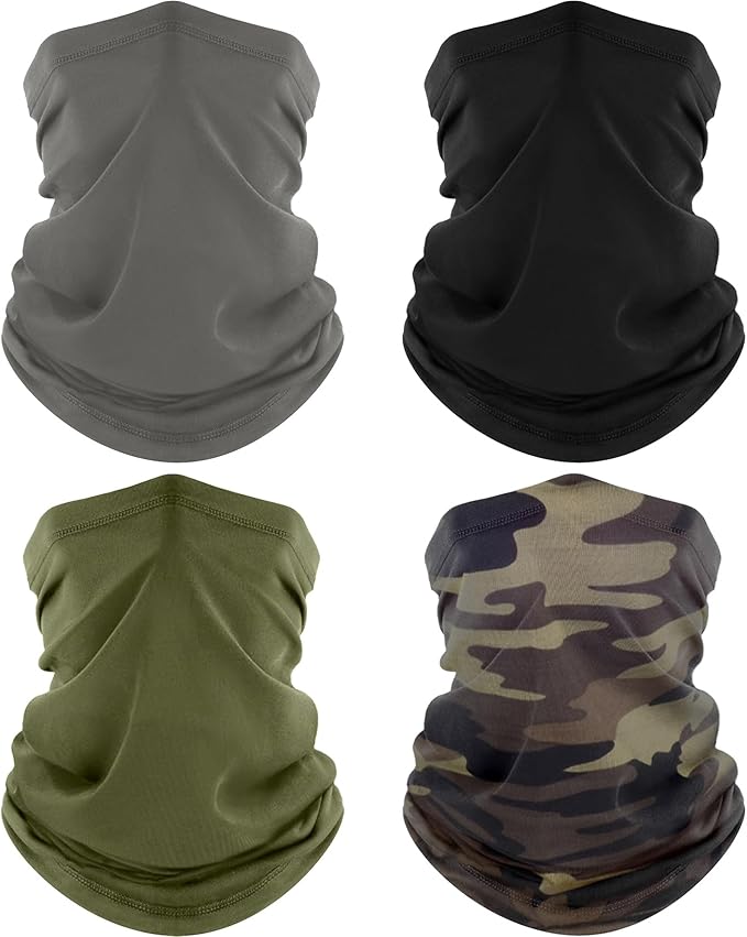 ROXUN 4 Pack Neck Gaiter, Cooling Breathable Face Mask UV Protection Scarf by Roxun