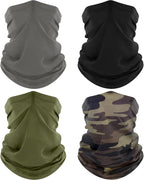 ROXUN 4 Pack Neck Gaiter, Cooling Breathable Face Mask UV Protection Scarf by Roxun