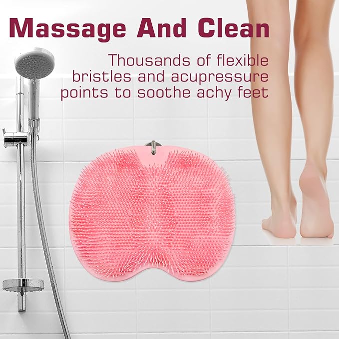 Shower Foot Scrubber Mat Back Washer Back Exfoliating Bath Wash Pad Wall - Image 6