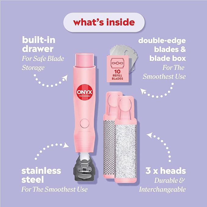 ONYX Professional Callus Miracle 3 Step Pedi Tool, Includes a Stainless Steel - Image 2