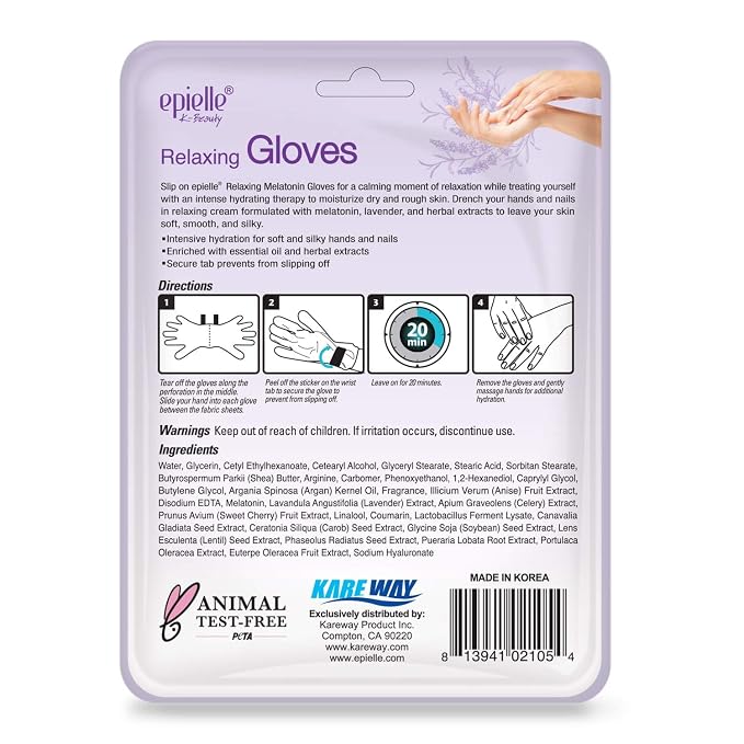 Epielle Relaxing Hand Mask 6 Pairs, Soften and Restore - Image 2