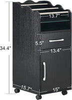 BarberPub Salon Cart with Storage Cabinet with with Drawers Engineered Wood - Image 2