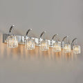 6-Light Crystal Vanity Light, Chrome Modern Wall Sconce by FDPBY