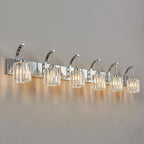 6-Light Crystal Vanity Light, Chrome Modern Wall Sconce by FDPBY