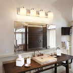 SOLFART Brushed Nickel Bathroom Vanity Light Vintage 4 Light Wall Light - Image 2