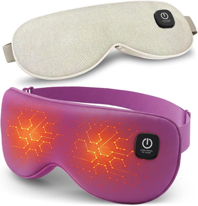 Cordless Heated Eye Mask with 1500mAh Large Battery, 4 Heat Levels & 100% by REFDAQ
