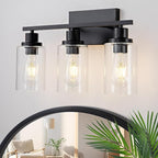 3 Light Bathroom Light Fixtures Black Vanity Light Over Mirror Modern Farmhouse by HCCZLighting