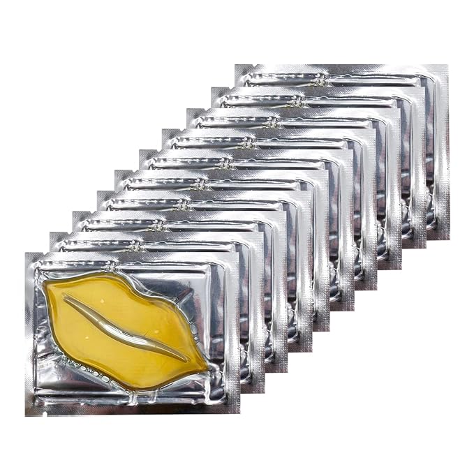 Adofect 30 Pieces Collagen Crystal Gold Lip Care Gel Masks, Collagen Crystal by Adofect