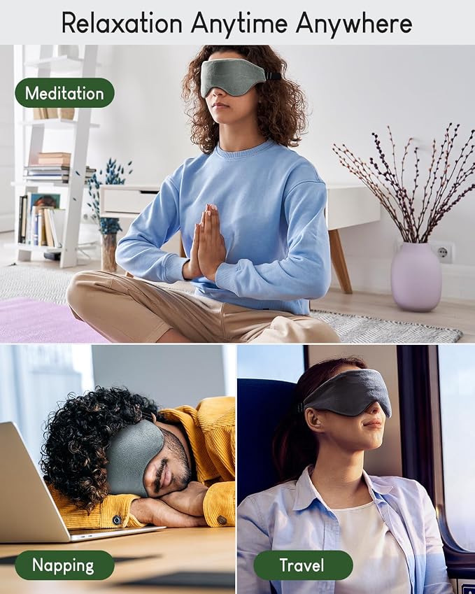 Sivio Weighted Eye Mask for Sleeping, Cooling & Cozy Reversible Blackout Sleep - Image 6