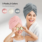 YFONG 3 Pack Microfiber Hair Towel Wrap - Image 5