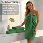 VOOVA & MOVAS Hunter Green Bath Towels, Bath Towels Set of 4, Large 30"x56" - Image 3