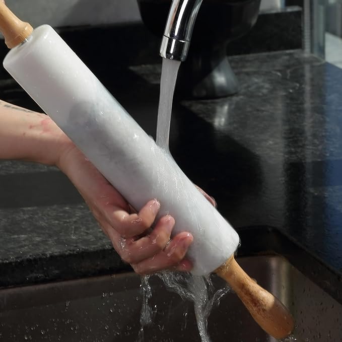 Koville Marble Rolling Pin, Non-Stick African Stone Polished Dough Roller - Image 7