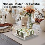 HIIMIEI Acrylic Napkin Holder for Table: Square Luncheon Napkin Tray, Flat - Image 4