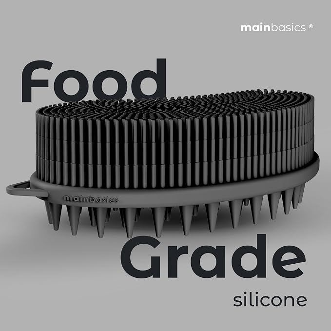 MainBasics Silicone Body Scrubber Dual-Sided Shower Loofah and Scalp Scrubber - Image 6