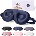 SilkSilky 100% 22 Momme Mulberry Silk Sleep Mask – Upgraded 3D Contoured Eye by SilkSilky