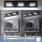 SineRise LED Modern Bathroom Vanity Light Fixtures, Dimmable Matte Black Modern - Image 3