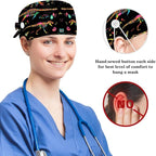 Scrub Cap with Hair Scrunchy, Ponytail Holder Surgical Cap - Image 3