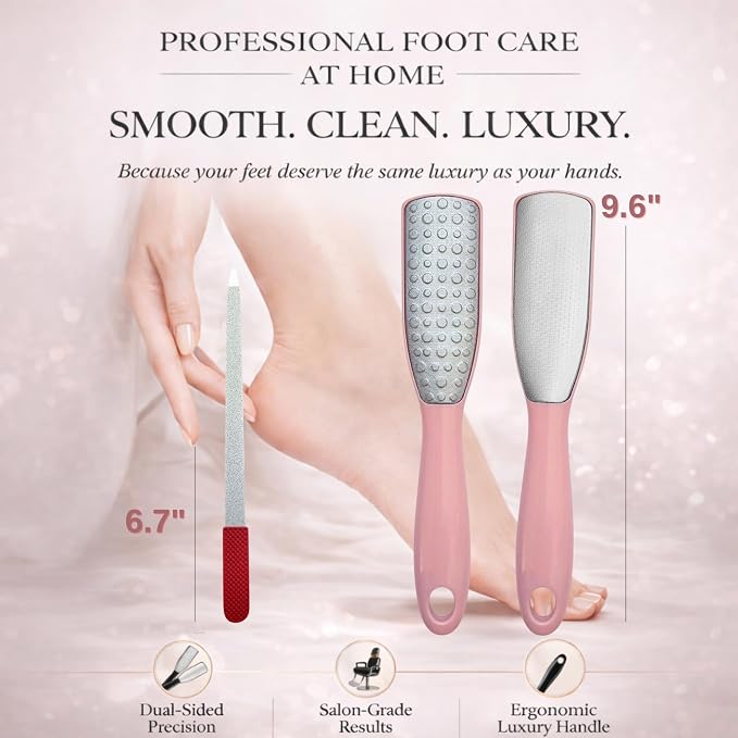 Professional Foot File & Callus Remover Set – 2-in-1 Stainless Steel Pedicure - Image 6