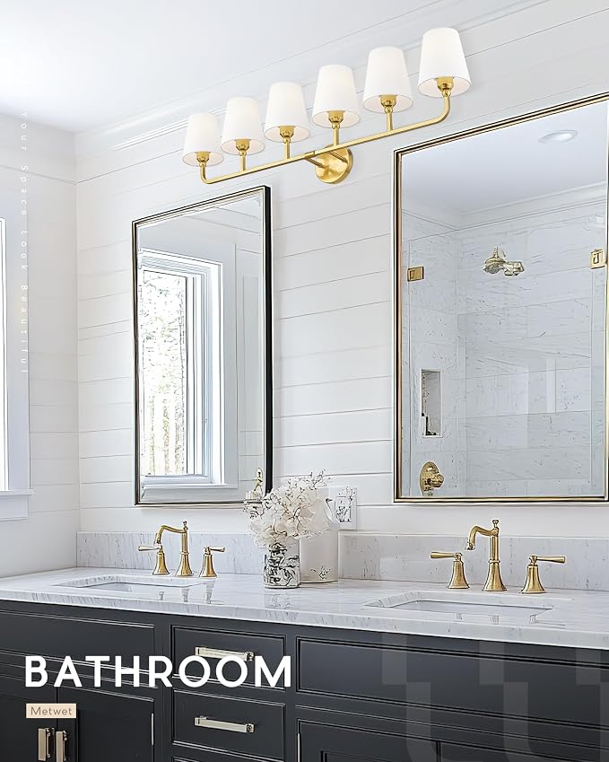 Bathroom Light Fixtures, 42 Inch Brushed Gold Vanity Lights - Image 7