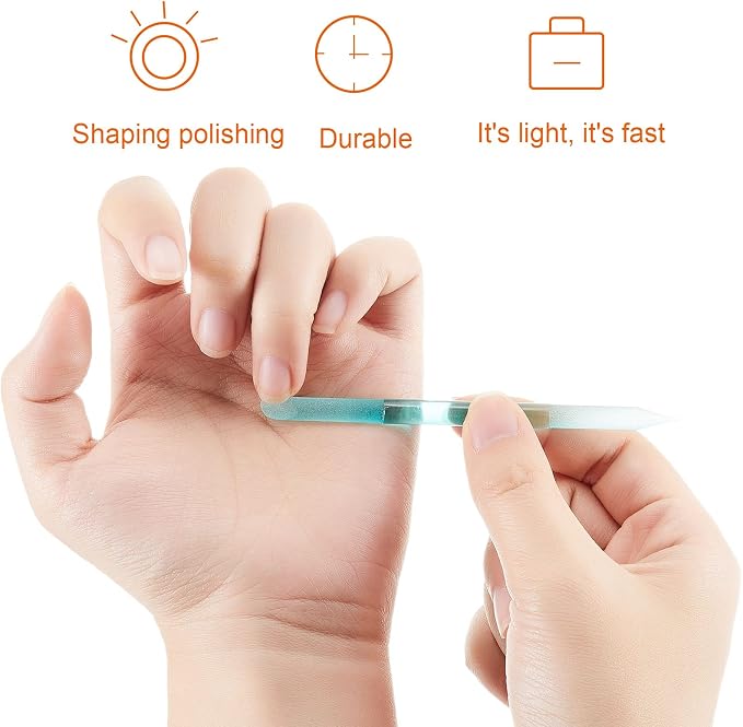 3 Pieces Glass Cuticle Pusher Cuticle Remover Glass Nail File Dual Ended - Image 6