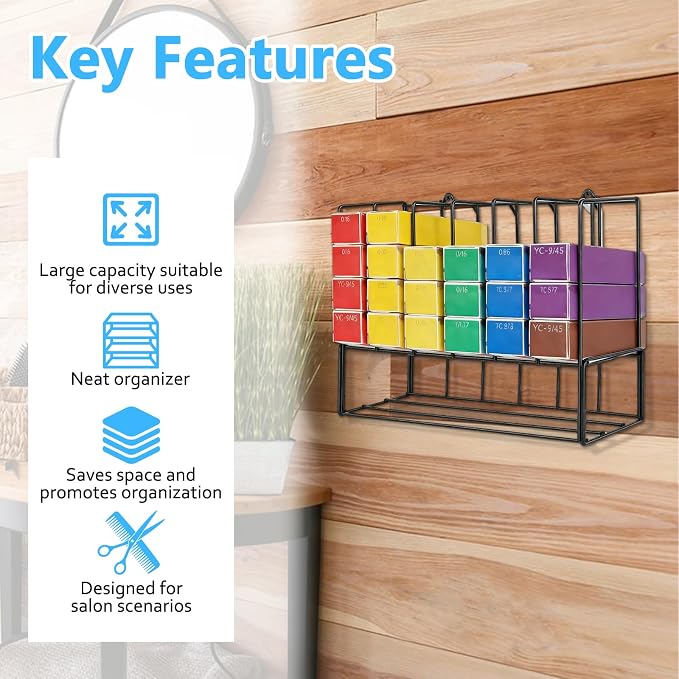 2 PCS Hair Color Organizer for Salon Storage Rack Wall Mounted Hair Color Racks - Image 3