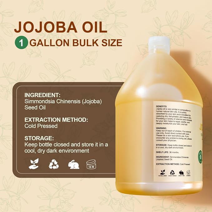 Yoken 1 Gallon Jojoba Oil EWG Verified - Image 8