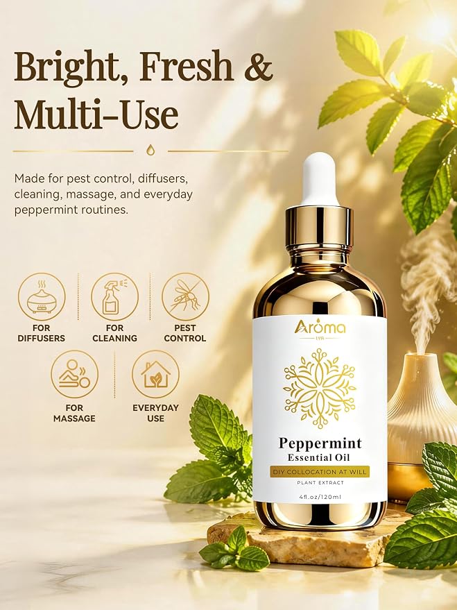 100% Pure Peppermint Oil 4 fl oz Peppermint Essential Oil - Image 3