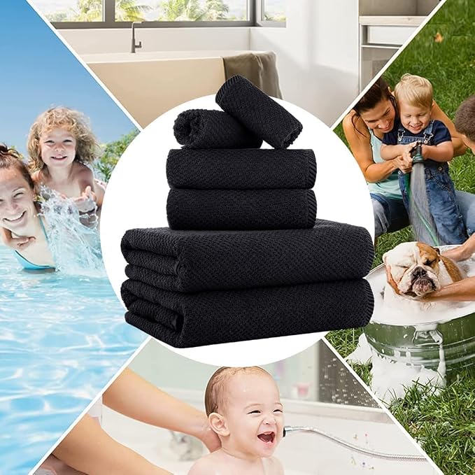 CASA COPENHAGEN Popcorn 6Pcs 100% Egyptian Cotton Large Designer Towels Gift - Image 5