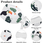 Women Working Cap with Buttons Bouffant Hat Autumn Leaves Nurse Scrub Caps Long - Image 4