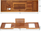 Premium Foldable Teak Bathtub Tray, Expandable Bath Tray - Image 3