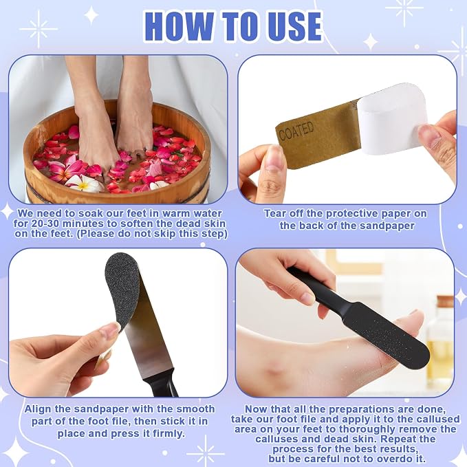 Mudder 2 Pieces Stainless Steel Pedicure Foot File Callus Remover Foot Scrubber - Image 3