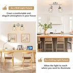 Baocuz 2-Light Brushed Nickel Semi Flush Mount Ceiling Light, Hallway Light - Image 5