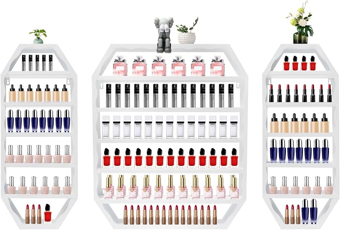 Nail Polish Organizer Wall Mounted, Metal Nail Polish Storage Holder by Milzeone