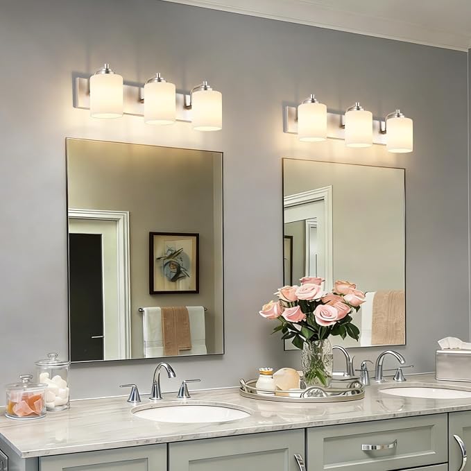SOLFART Modern Brushed Nickel 3 Light Vanity Sconces - Image 2