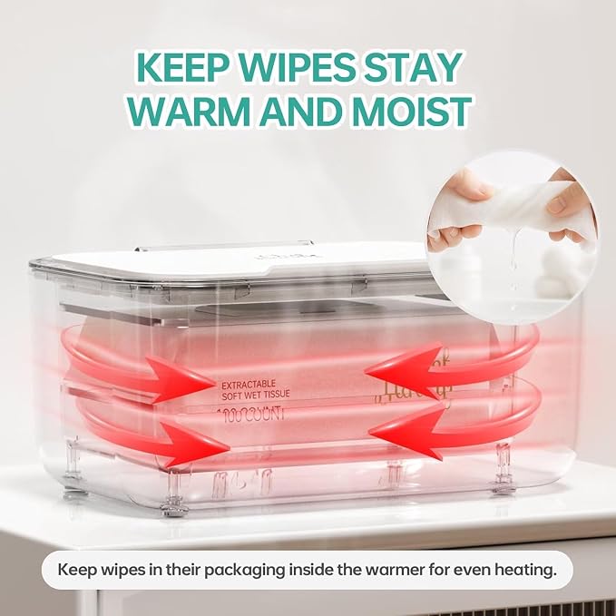 Chefhandy Baby Wipe Warmer, 3-Level Temperature Control, Silent & Even Heating - Image 6