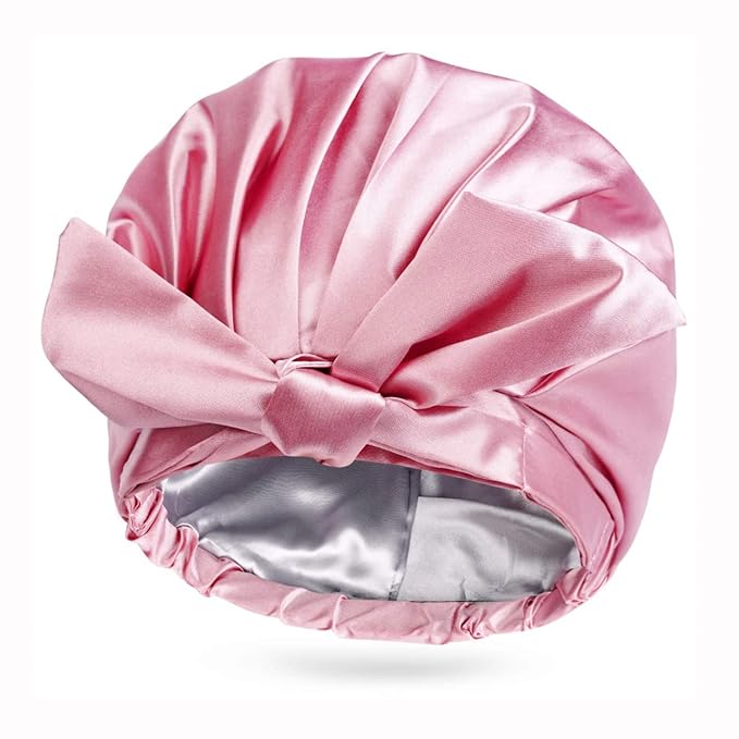 Large Shower Cap for Women Reusable Waterproof Adjustable Shower Caps by ZKLLGHE