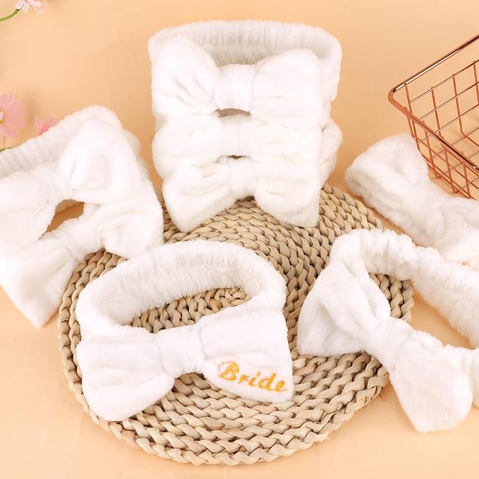 CIEHER 8 Pcs White Spa Headbands Bachelorette Party Favors - Image 7