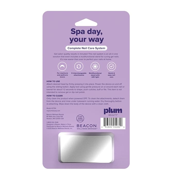 Plum Beauty Complete Nail Care System – 5-in-1 Professional Electric Manicure & - Image 3