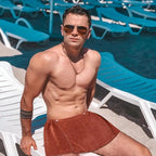 Men Boys Soft Wearable Bath Towel Short Pants Adjustable Mircofiber Towel - Image 7
