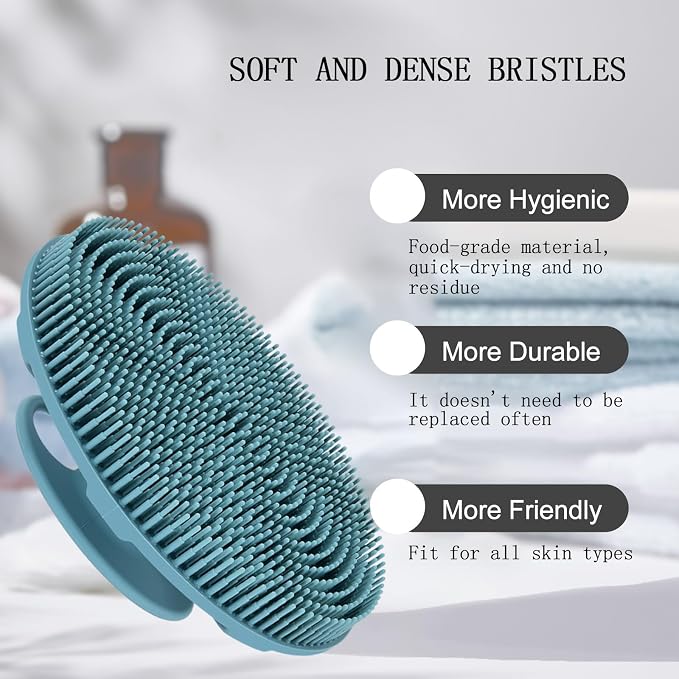 INNERNEED Food-Grade Soft Silicone Body Scrubber Shower Brush Handheld - Image 5