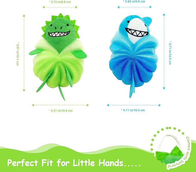 Kids Loofah & Bath Sponge, 2 Pack Loofah - Image 4