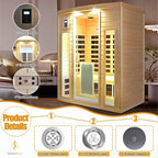 3 Person Infrared Sauna 0-5mG Ultra Low EMF Far Infrared Sauna - Image 3