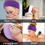 Whaline Spa Facial Headband Make Up Wrap Head Terry Cloth Headband Adjustable - Image 6