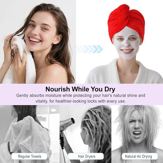 Microfiber Hair Drying Towel Wrap - Image 6