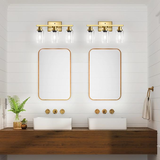 Ascher Bathroom Vanity Light Fixtures, 3 Light Wall Sconces Lighting - Image 2