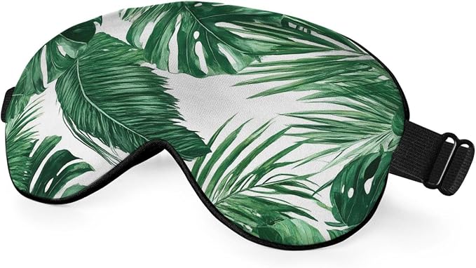 Tropical Palm Leaves Sleep Mask Eye Mask Green Jungle Leaves Floral Sleep Mask by Unknown
