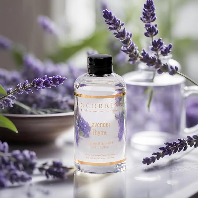 COCORRÍNA Refill- Lavender Thyme 6.7 Fl.oz Reed Diffuser Refill - Image 3