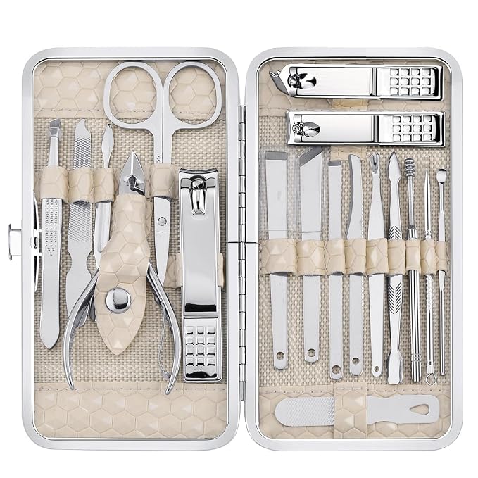 Yougai Nail Clippers set for Men and Womens Gift Manicure Set 18 Pieces by Yougai