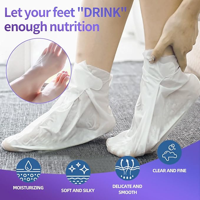 5 Pack Moisturizing Foot Mask, Hydrating Foot Masks - Image 2